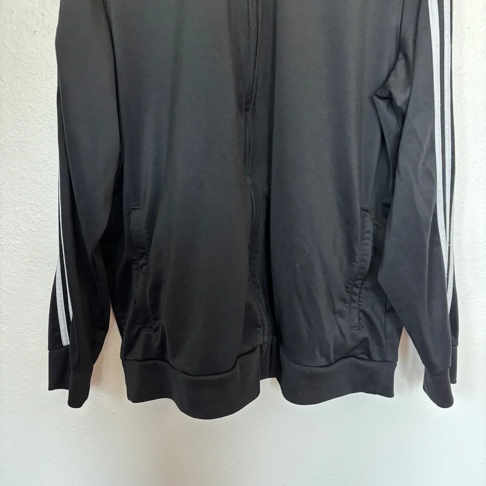 Adidas Men's Black and White Track Jacket